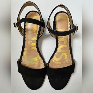 Circus by Sam Edelman Black Open-Toe Strappy Suede Sandals 6.5